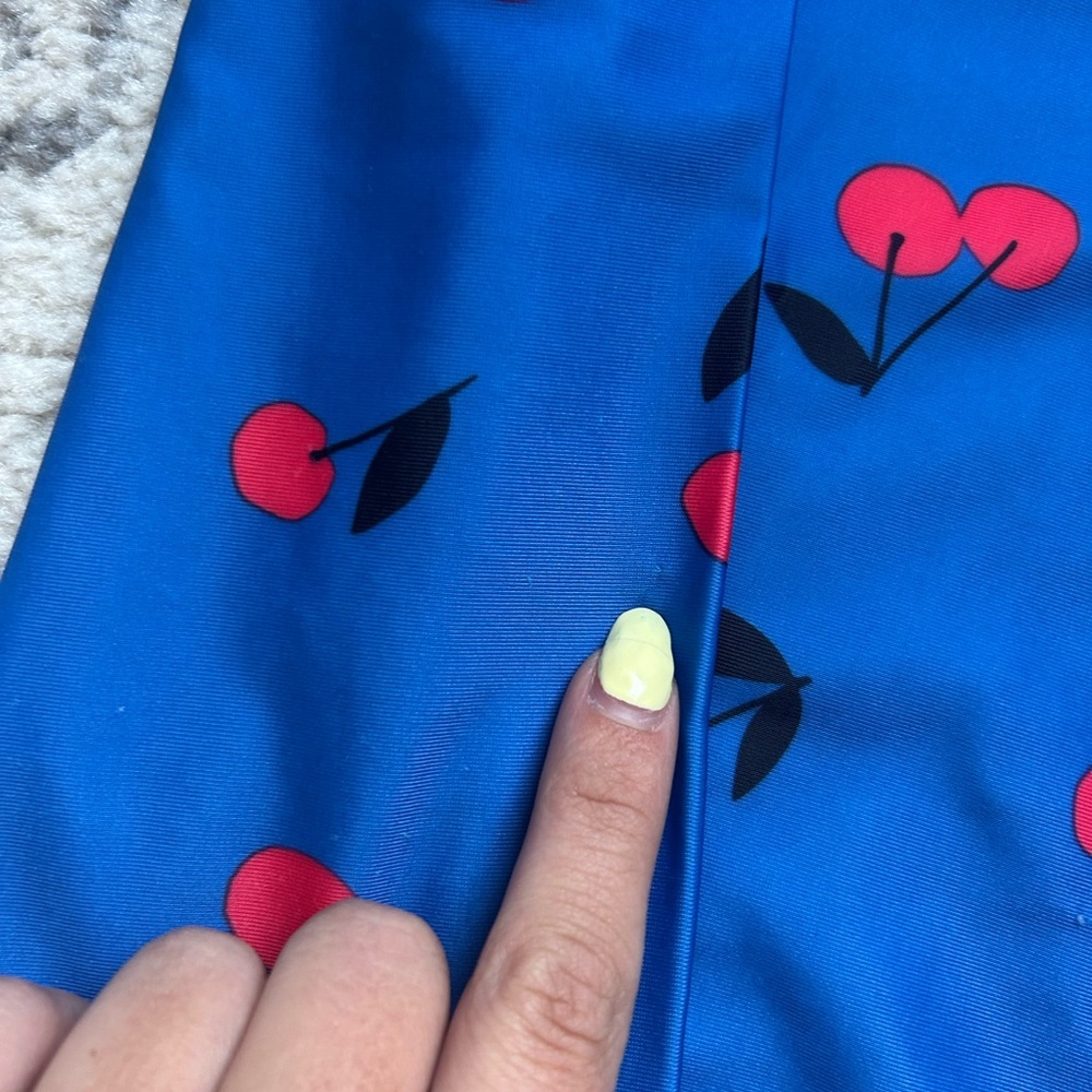 Tea Collection Blue Cherry Swim Top Size 10 - Picture 2 of 5